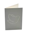 Carte double Colombe Emany Grise - 16.5X11.5 cm