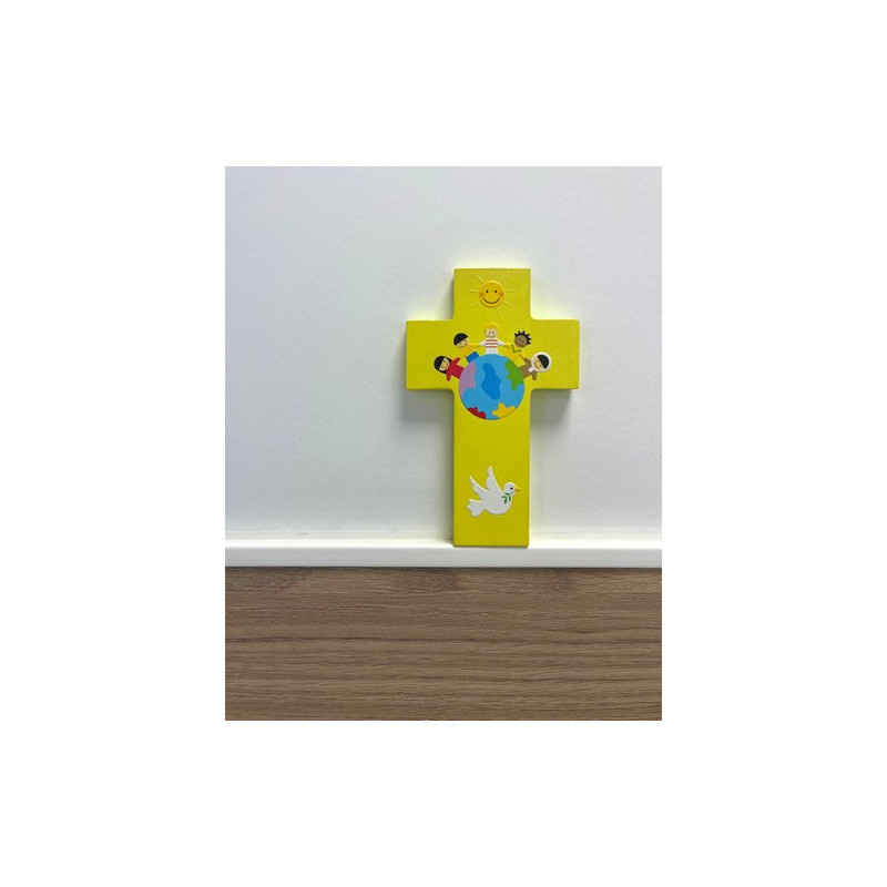 Petite croix Enfants du monde jaune