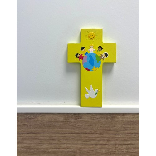 Petite croix Enfants du monde jaune