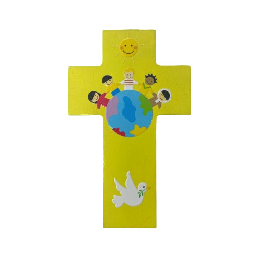 Petite croix Enfants du monde jaune