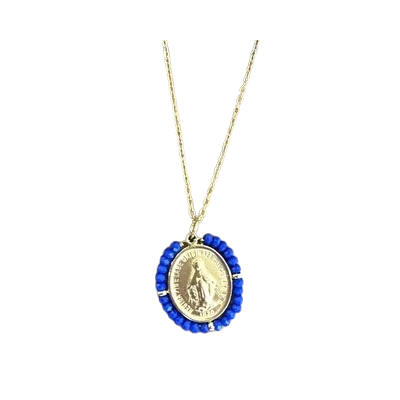 Collier avec Médaille Miraculeuse et Perles