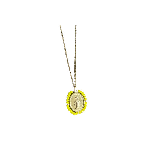 Collier avec Médaille Miraculeuse et Perles