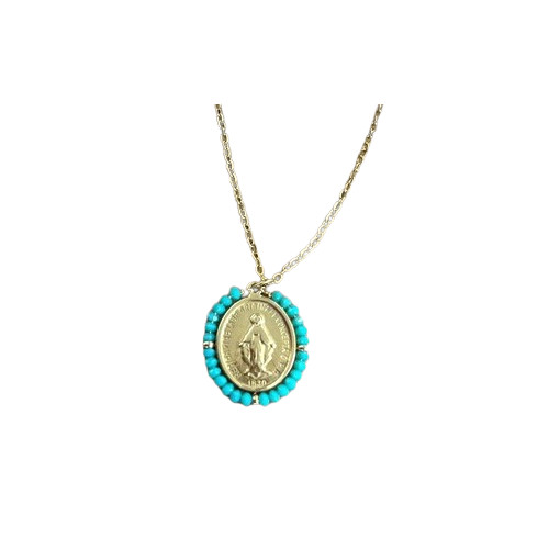 Collier avec Médaille Miraculeuse et Perles