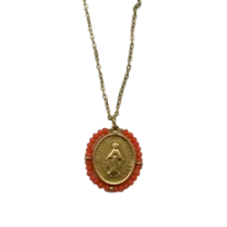 Collier avec Médaille Miraculeuse et Perles