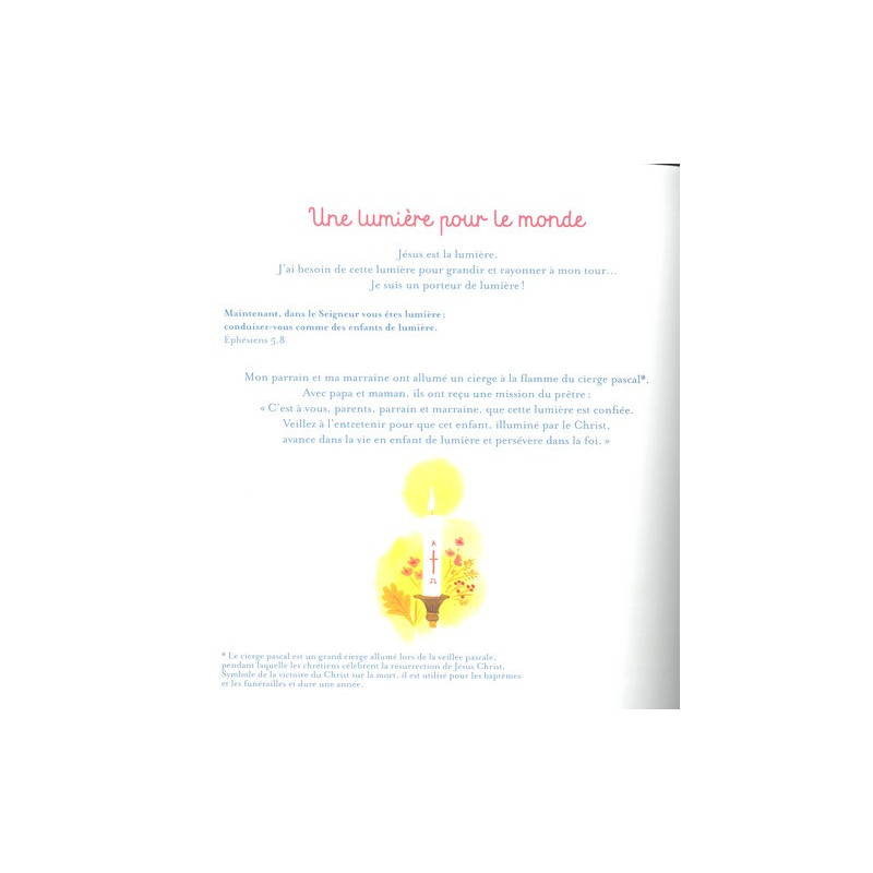 Mon album de baptême - page intérieure