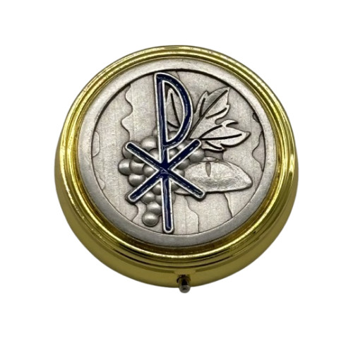 Custode dorée émaillée bleue