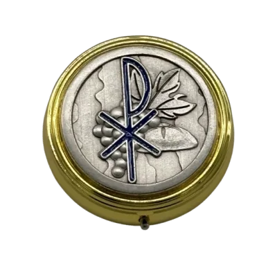 Custode dorée émaillée bleue