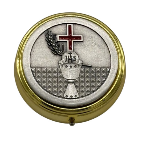 Custode dorée émaillée rouge