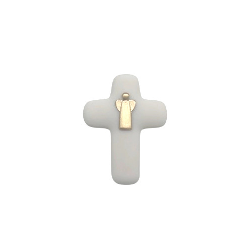 Croix Emany en pierre d'albâtre avec dorure - Croix de l'ange