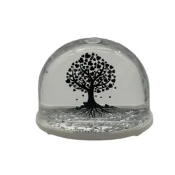 Petite Boule à neige argentée Arbre de Vie