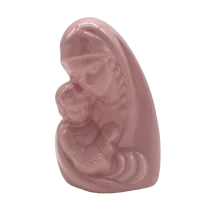 Buste Vierge à l'enfant en faïence 12 cm – Rose