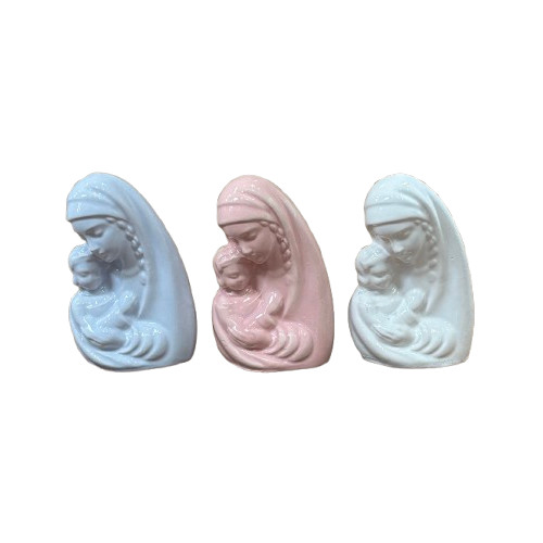 Buste Vierge à l'enfant en faïence 12 cm