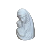 Buste Vierge à l'enfant en faïence 12 cm – Bleu
