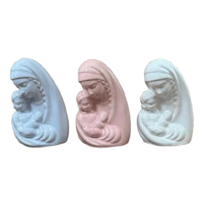 Buste Vierge à l'enfant en faïence 12 cm