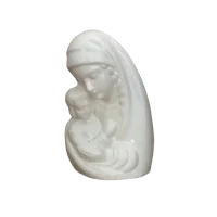 Buste Vierge à l'enfant en faïence 12 cm – Blanc