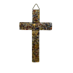 Croix murale en verre de Murano - Multicolore recto