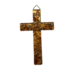 Croix murale en verre de Murano - Rouille recto