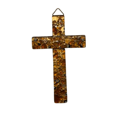 Croix murale en verre de Murano - Rouille recto