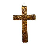 Croix murale en verre de Murano - Rouille recto
