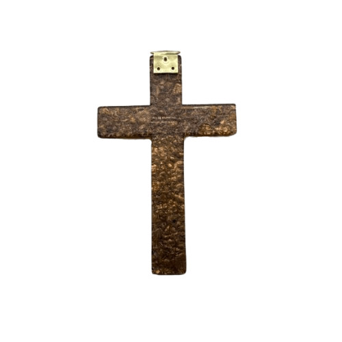 Croix murale en verre de Murano - Rouille verso Croix murale en verre de Murano - Rouille verso