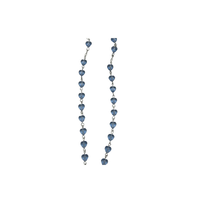 perles bleues en forme de cœur