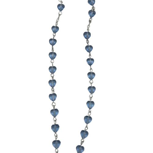 perles bleues en forme de cœur