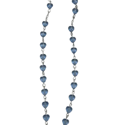 perles bleues en forme de cœur