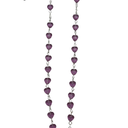 perles roses en forme de cœur