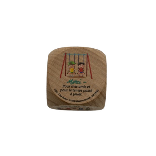 Dé de "prière des enfants" 5cm³ face merci