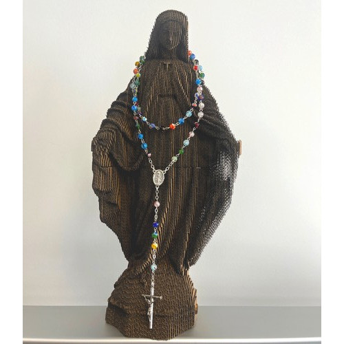 MURANO Chapelet en verre coloré en chaine argenté | Comptoir Religieux