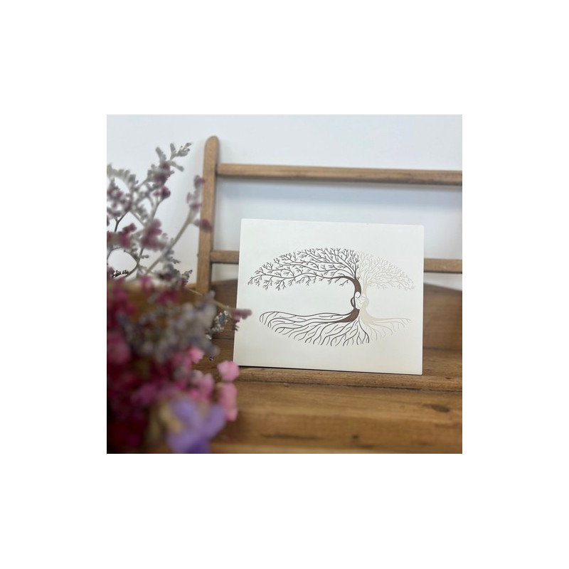 Cadre bois blanc - Arbre Sainte Famille