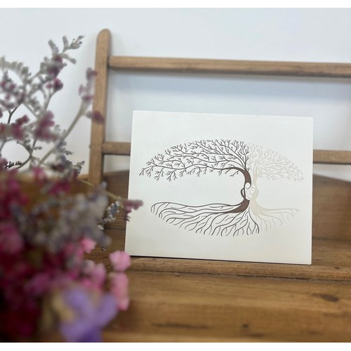 Cadre bois blanc - Arbre Sainte Famille
