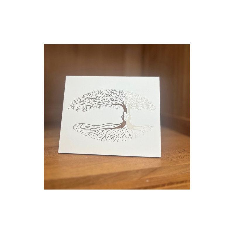 Cadre bois blanc - Arbre Sainte Famille