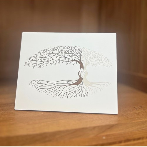 Cadre bois blanc - Arbre Sainte Famille