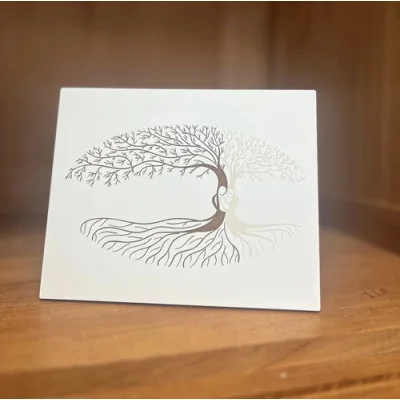 Cadre bois blanc - Arbre Sainte Famille