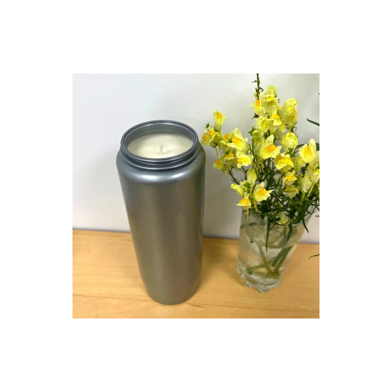 bougie de neuvaine Argent mat