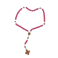 Howoki - Chapelet en bois - rose