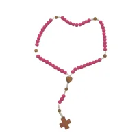 Howoki - Chapelet en bois - rose