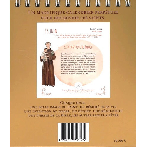 Mon calendrier des saints - un jour un saint