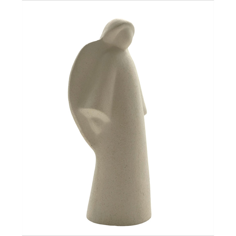 Statue Notre Dame de l'Eucharistie en albâtre avec dorure - 25cm | ...