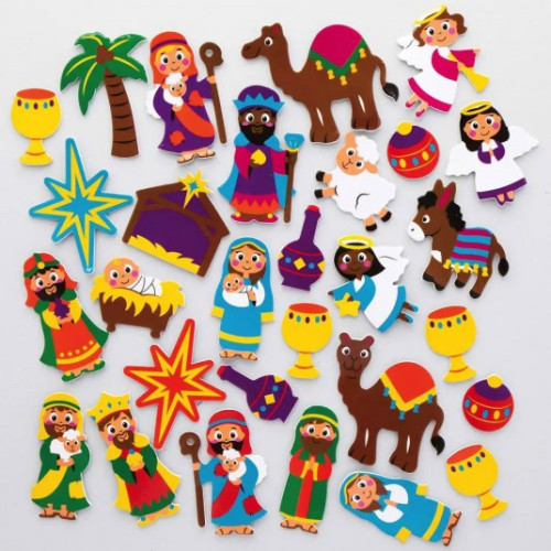 Pack de 200 autocollants en mousse - Nativité