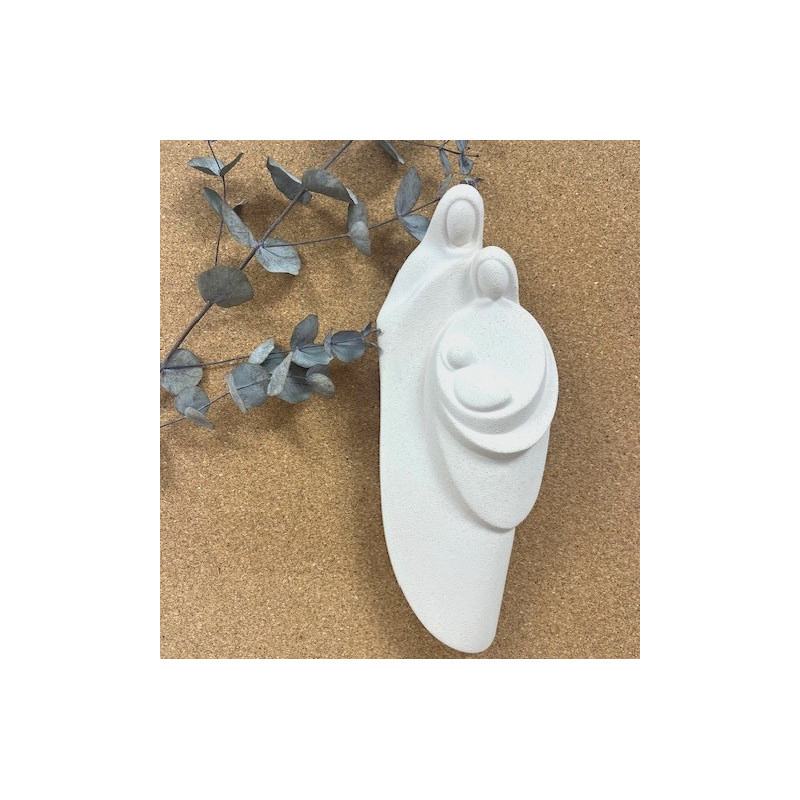 Statue Notre Dame de l'Eucharistie en albâtre avec dorure - 25cm | ...