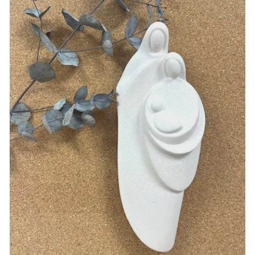 Statue Notre Dame de l'Eucharistie en albâtre avec dorure - 25cm | ...