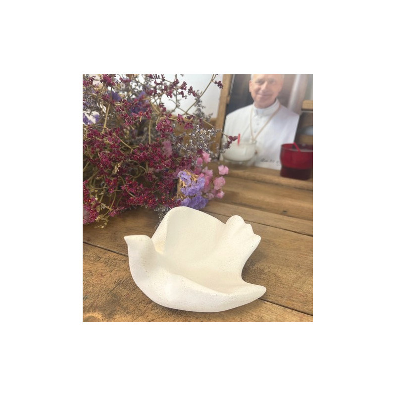 Statue Notre Dame de l'Eucharistie en albâtre avec dorure - 25cm | ...