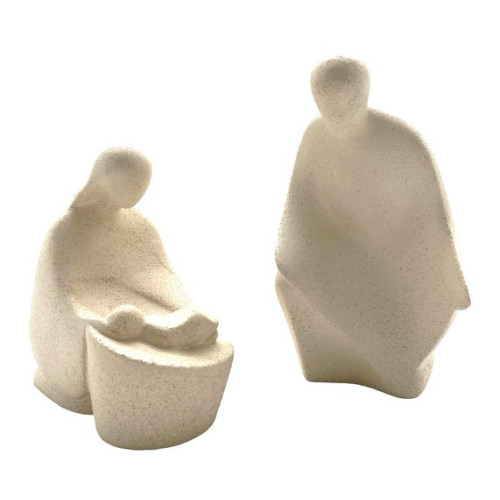 Statue Notre Dame de l'Eucharistie en albâtre avec dorure - 25cm | ...