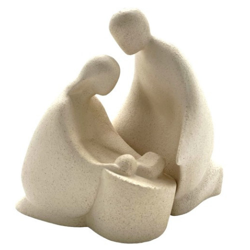 Statue Notre Dame de l'Eucharistie en albâtre avec dorure - 25cm | ...