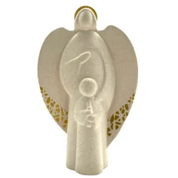 Ange gardien doré - céramique - 19 cm