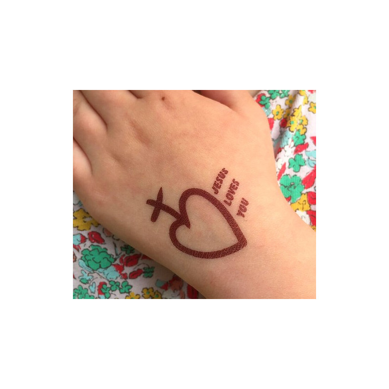 Tatouage éphémère "jesus loves you"