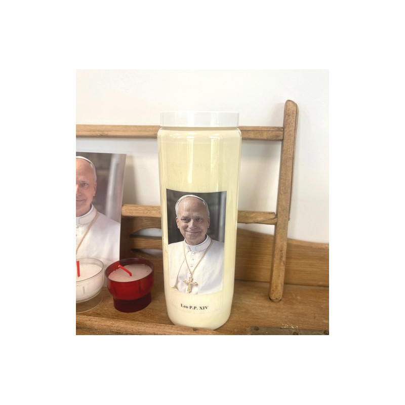 Bougie de neuvaine Pape Léon XIV