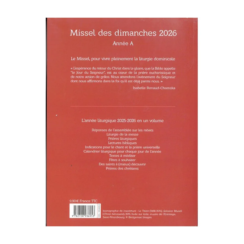 Missel des dimanches 2026 dos